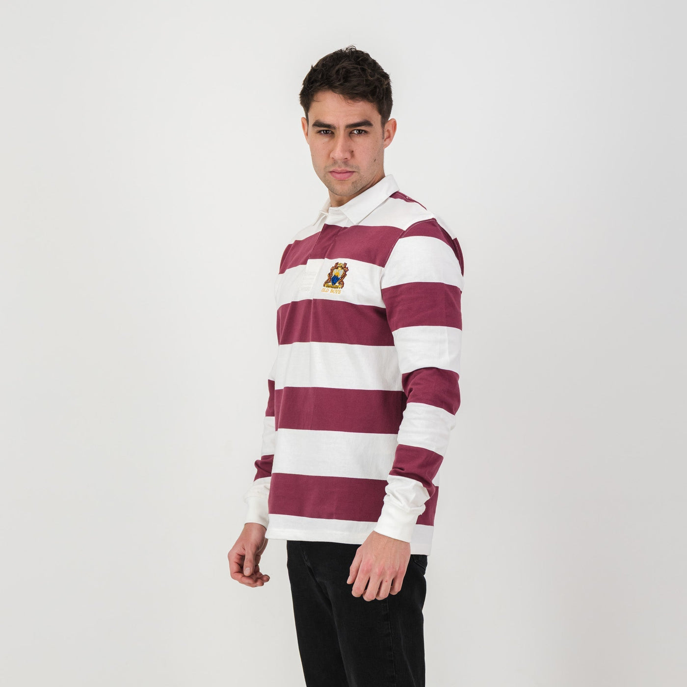Paul Roos White Long Sleeve Rugby Jersey - Premium Cotton Heritage Style