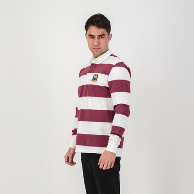 Paul Roos White Long Sleeve Rugby Jersey - Premium Cotton Heritage Style