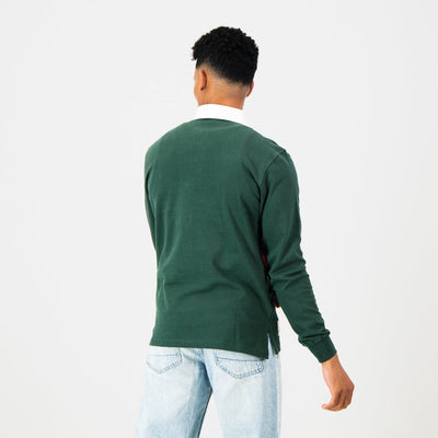 Pretoria Boys Classic Long Sleeve Rugby Jersey – OS Green Cotton Comfort