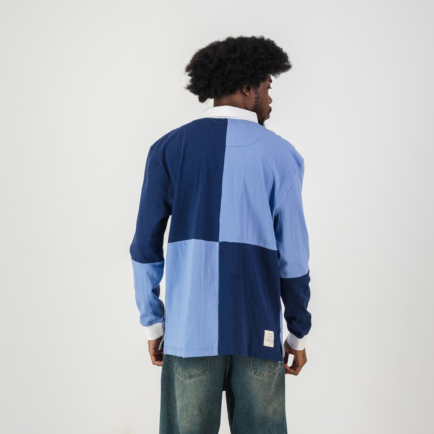 Classic St Andrews Quartered Long Sleeve Rugby Jersey - Moonlight Ocean