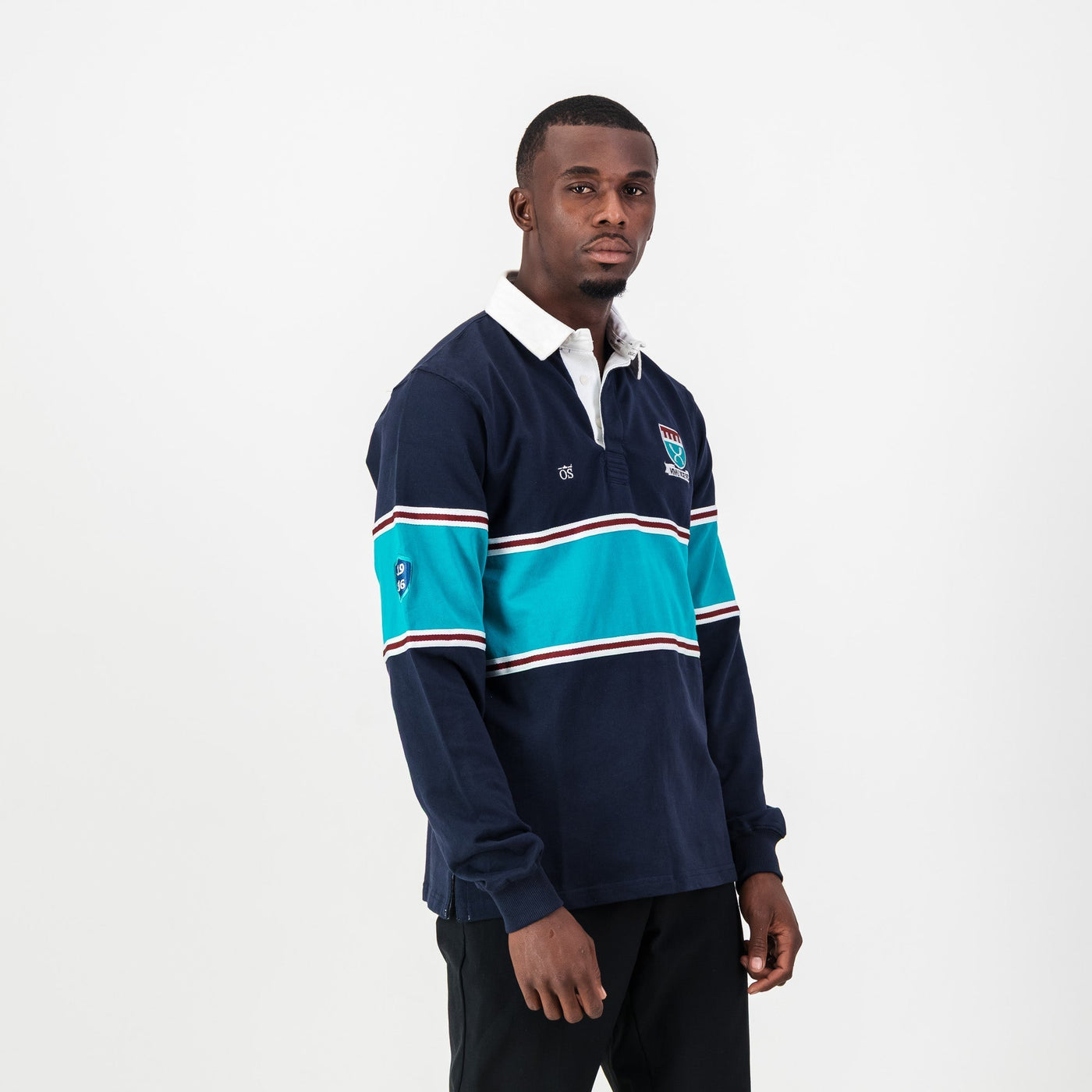 Stellenberg Rugby Jersey: Premium Long Sleeve, Durable Cotton, SB Blue, Old School