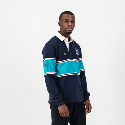 Stellenberg Rugby Jersey: Premium Long Sleeve, Durable Cotton, SB Blue, Old School