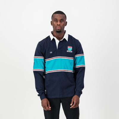 Stellenberg Rugby Jersey: Premium Long Sleeve, Durable Cotton, SB Blue, Old School
