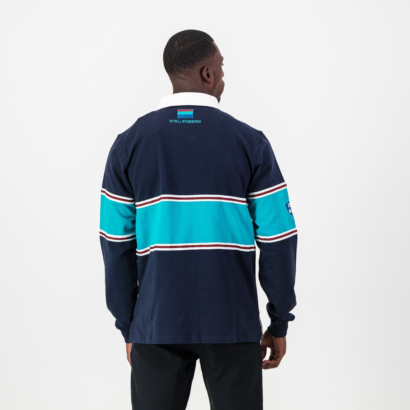 Stellenberg Rugby Jersey: Premium Long Sleeve, Durable Cotton, SB Blue, Old School