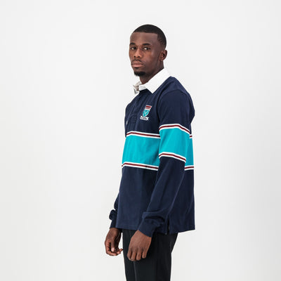 Stellenberg Rugby Jersey: Premium Long Sleeve, Durable Cotton, SB Blue, Old School