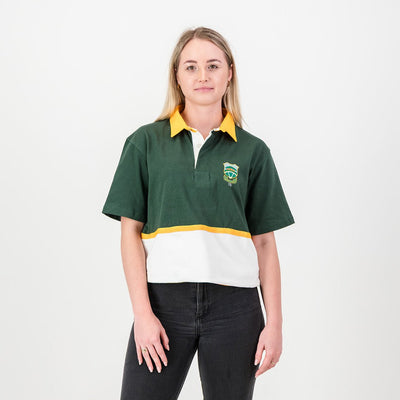 Rugged Wonderboom Old School Green Short Sleeve Rugby Jersey - Durable Cotton Comfort