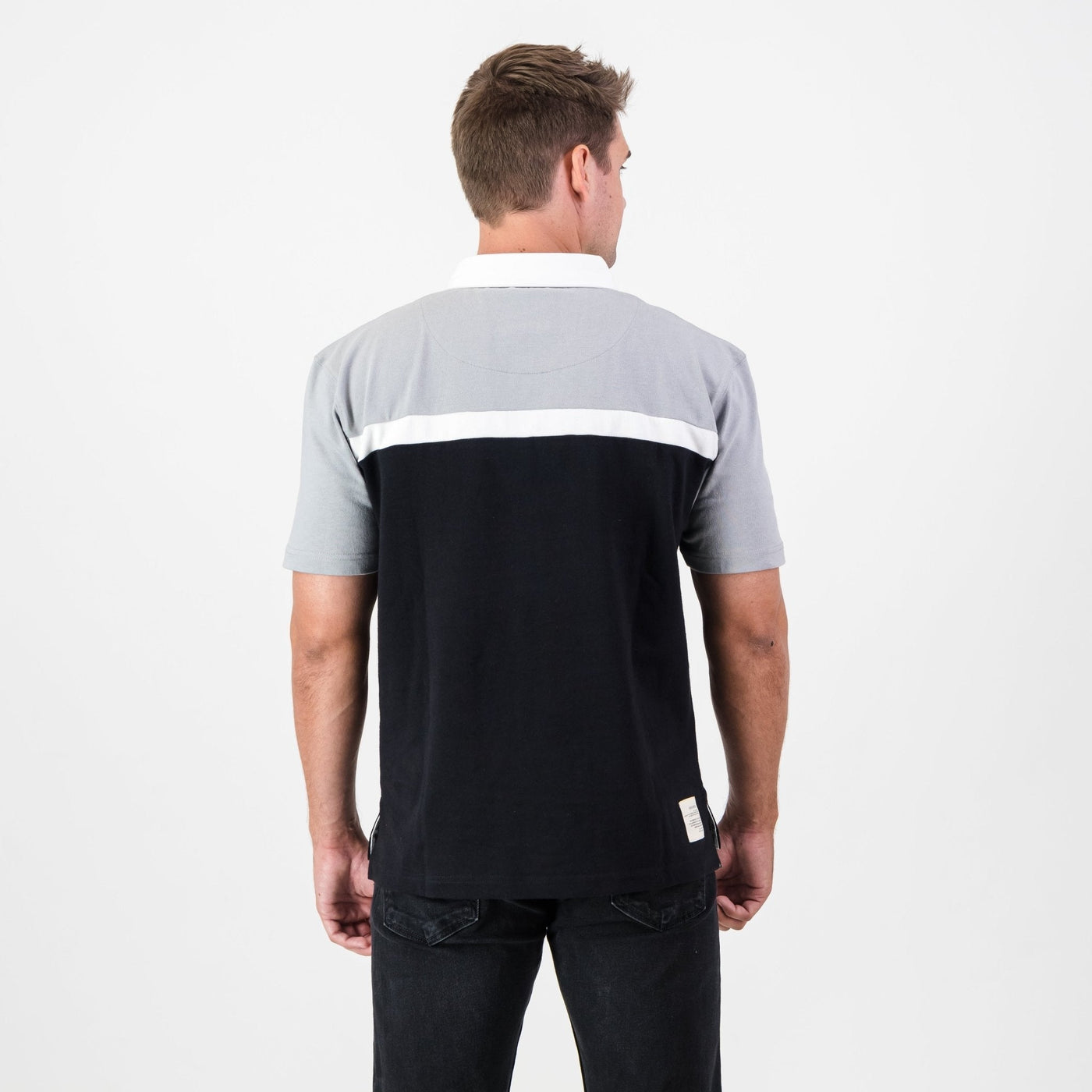 Official Sharks Rugby Jersey: Premium Embroidered Cotton, Short Sleeve, Black & Grey