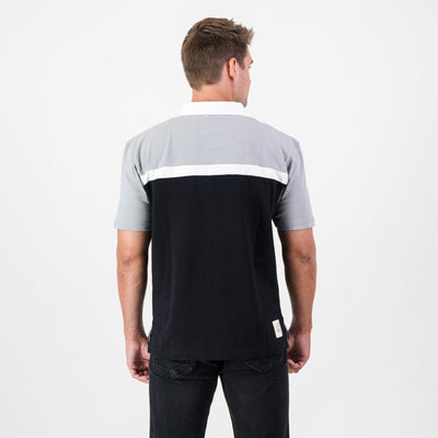 Official Sharks Rugby Jersey: Premium Embroidered Cotton, Short Sleeve, Black & Grey