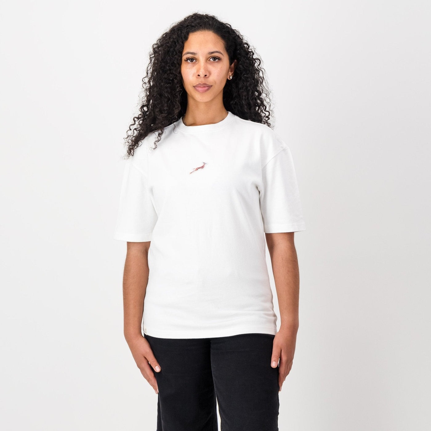 Springboks Official Rugby Fan Crew Tee - White Heavyweight Cotton Comfort