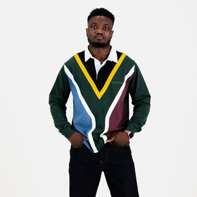 Premium South African Rugby Jersey: Green & Gold Heavyweight Cotton Comfort