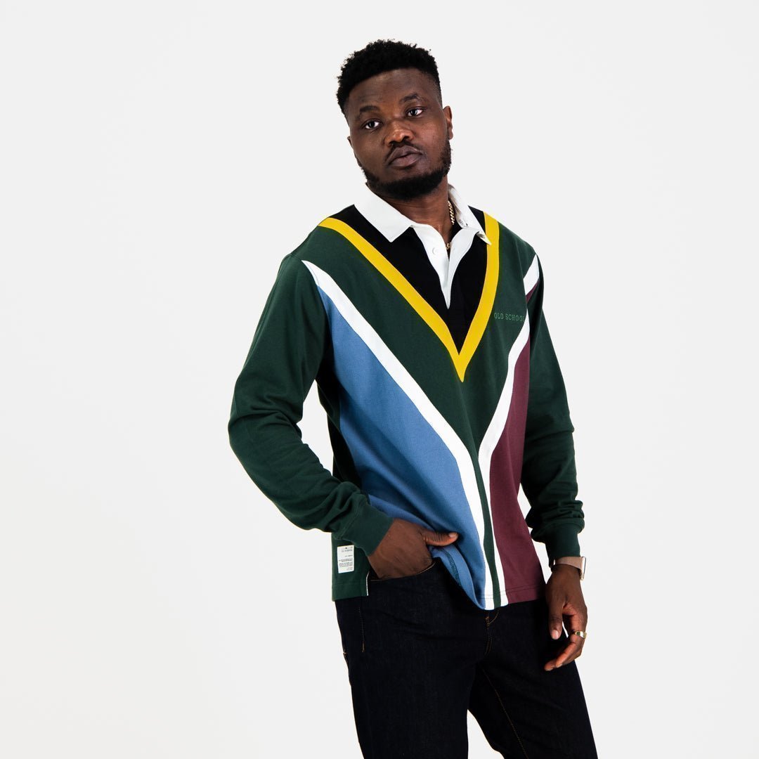 Premium South African Rugby Jersey: Green & Gold Heavyweight Cotton Comfort