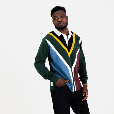 Premium South African Rugby Jersey: Green & Gold Heavyweight Cotton Comfort