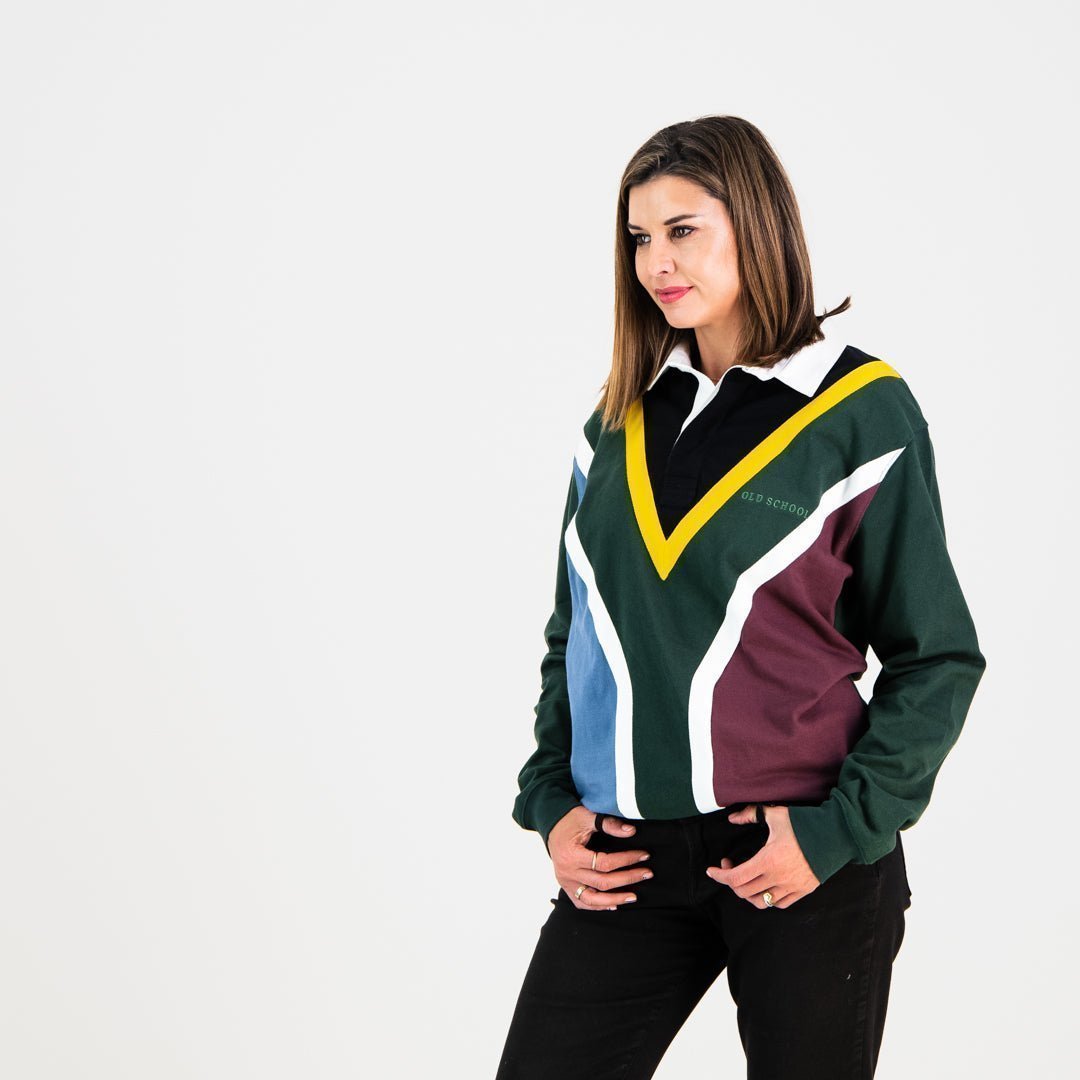 Premium South African Rugby Jersey: Green & Gold Heavyweight Cotton Comfort