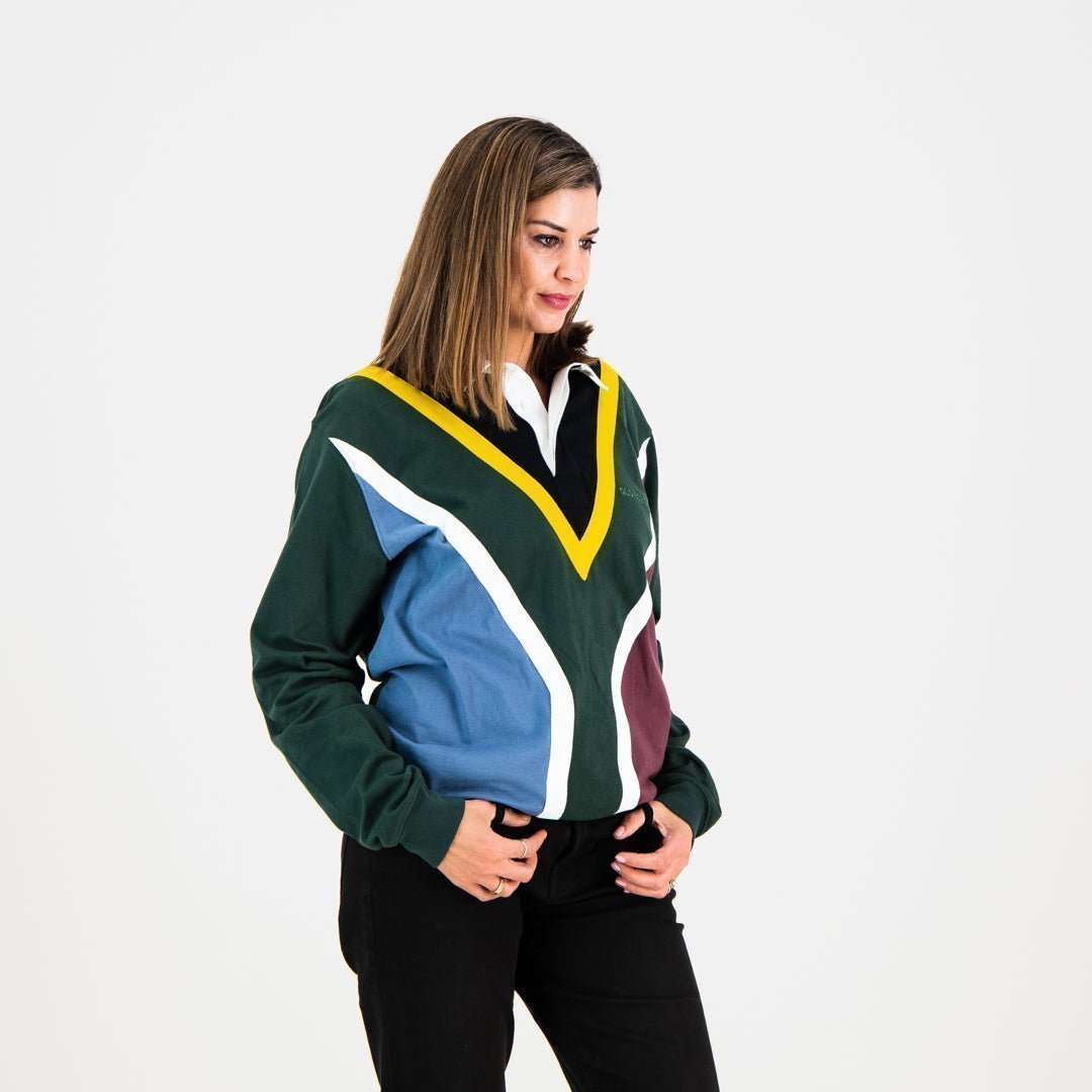Premium South African Rugby Jersey: Green & Gold Heavyweight Cotton Comfort