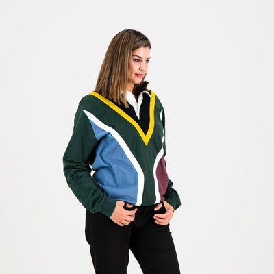 Premium South African Rugby Jersey: Green & Gold Heavyweight Cotton Comfort