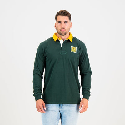 South African Rugby Supporters Long Sleeve Jersey - Classic Green Gold Edition