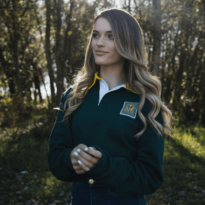 South African Rugby Supporters Long Sleeve Jersey - Classic Green Gold Edition