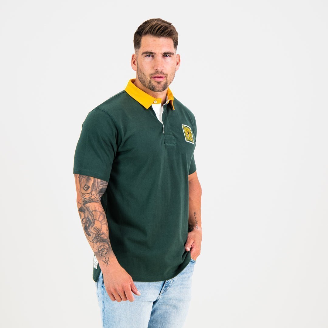 Classic South African Supporters Rugby Jersey - Pure Cotton, Green & Gold Fanwear