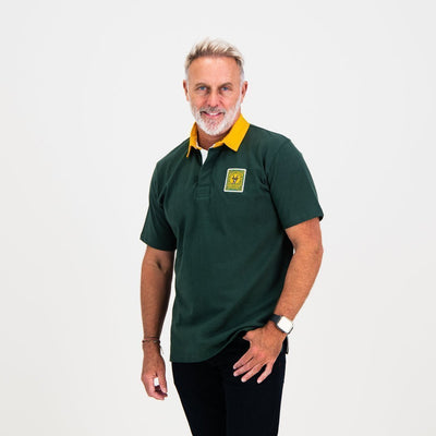 Classic South African Supporters Rugby Jersey - Pure Cotton, Green & Gold Fanwear