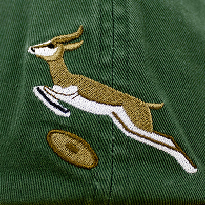 Springboks Two-Tone Dad Cap: Embroidered Rugby Ball, Adjustable Cotton Twill Design