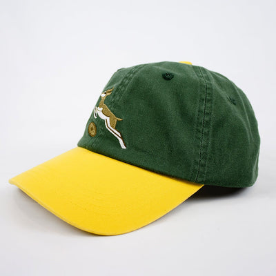 Springboks Two-Tone Dad Cap: Embroidered Rugby Ball, Adjustable Cotton Twill Design