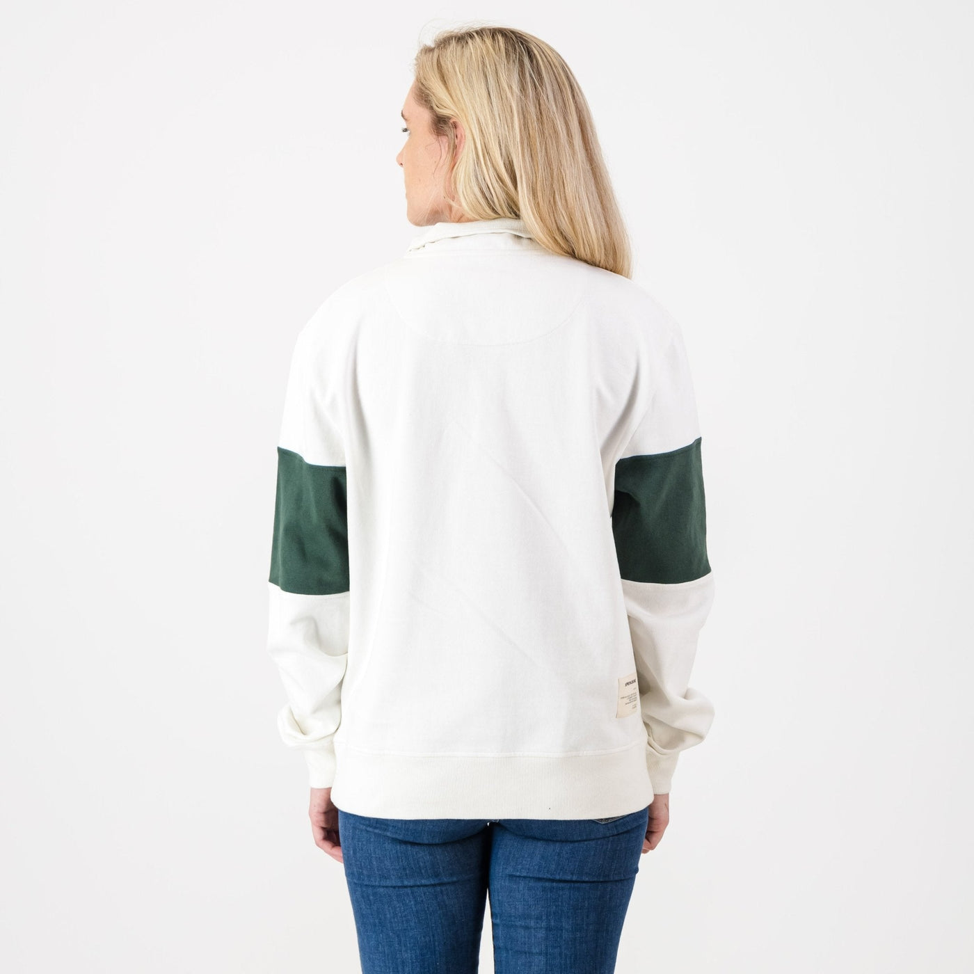 Springboks Classic Rugby Quarter Zip Sweatshirt - Heavyweight Cotton Terry, Embroidered Badge