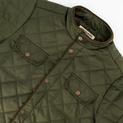 Springboks Forest Green Barbour Style Quilted Jacket: Warm, Durable, Classic Design