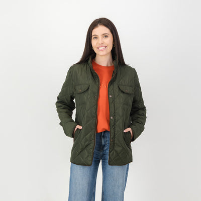 Springboks Forest Green Barbour Style Quilted Jacket: Warm, Durable, Classic Design