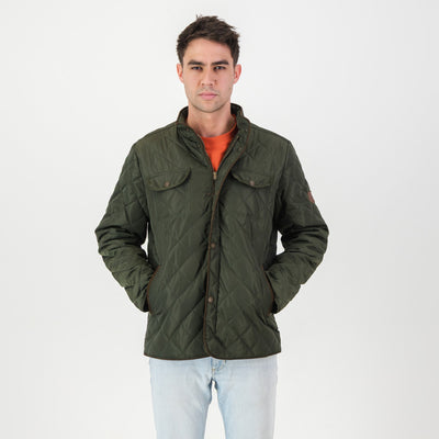 Springboks Forest Green Barbour Style Quilted Jacket: Warm, Durable, Classic Design