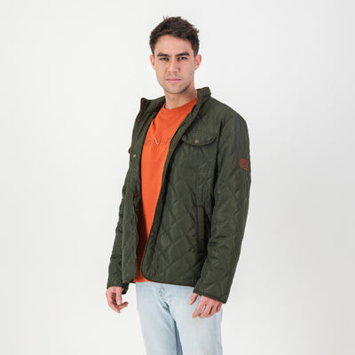 Springboks Forest Green Barbour Style Quilted Jacket: Warm, Durable, Classic Design