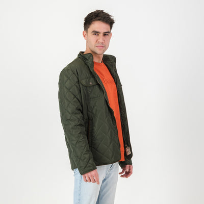 Springboks Forest Green Barbour Style Quilted Jacket: Warm, Durable, Classic Design