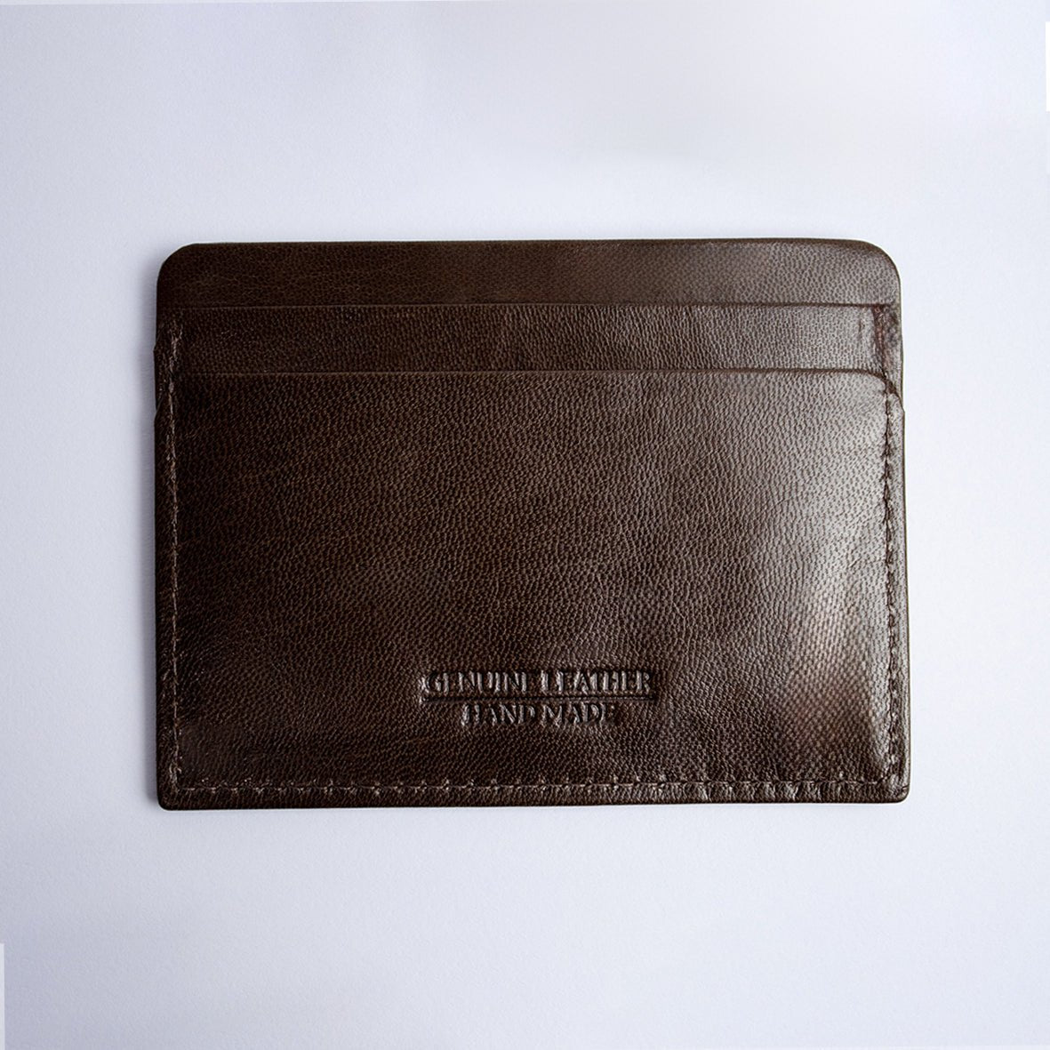 Springboks Classic Dark Brown Leather Card Holder Wallet - Slim, Durable, Embossed