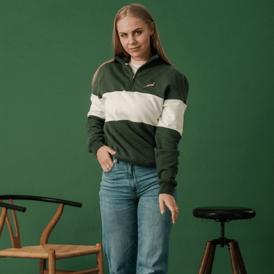 Springboks Classic Hoop Quarter Zip: Premium Cotton Terry, Embroidered Rugby Fan Sweatshirt