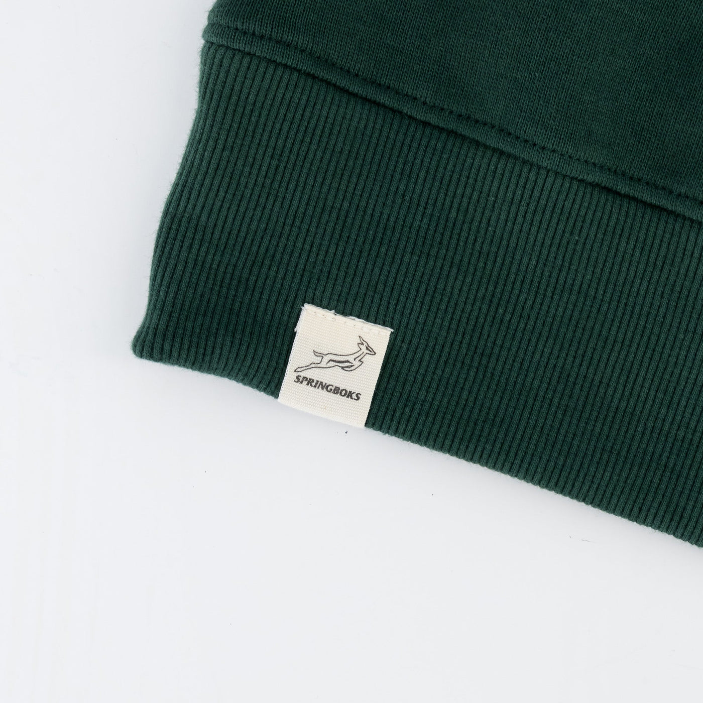 Springboks Classic Hoop Quarter Zip: Premium Cotton Terry, Embroidered Rugby Fan Sweatshirt