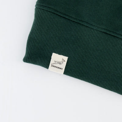 Springboks Classic Hoop Quarter Zip: Premium Cotton Terry, Embroidered Rugby Fan Sweatshirt