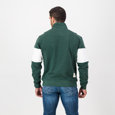 Springboks Classic Hoop Quarter Zip: Premium Cotton Terry, Embroidered Rugby Fan Sweatshirt