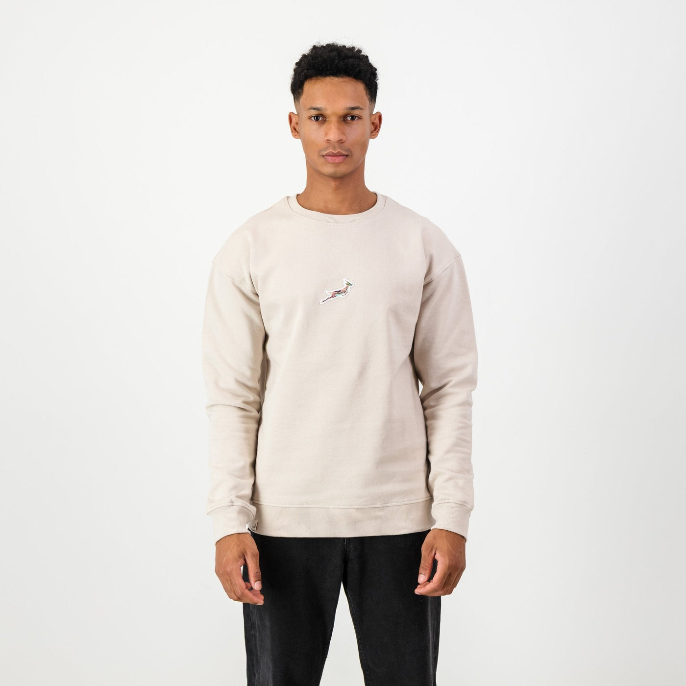 Springboks Colour Pop Ivory Sweatshirt: Premium Cotton Terry, Embroidered Rugby Fan Gear