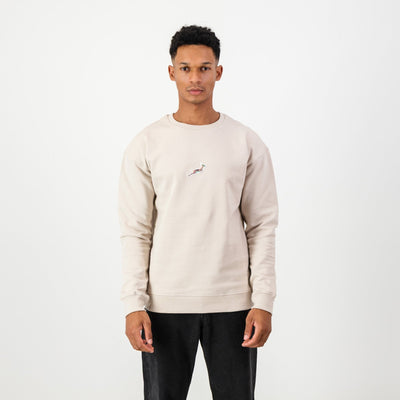 Springboks Colour Pop Ivory Sweatshirt: Premium Cotton Terry, Embroidered Rugby Fan Gear