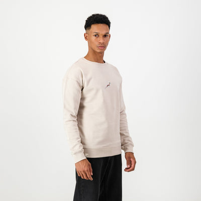Springboks Colour Pop Ivory Sweatshirt: Premium Cotton Terry, Embroidered Rugby Fan Gear