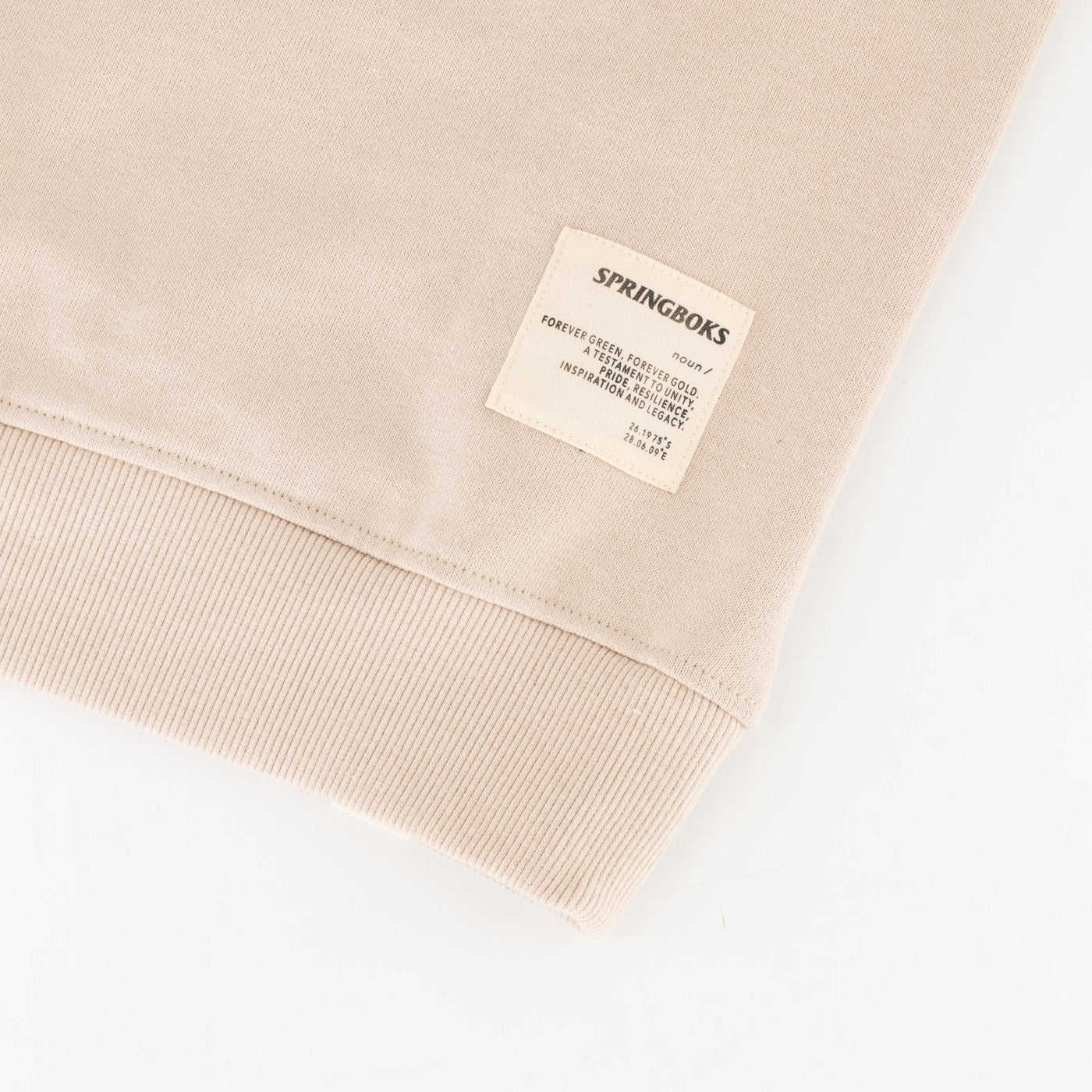 Springboks Colour Pop Ivory Sweatshirt: Premium Cotton Terry, Embroidered Rugby Fan Gear