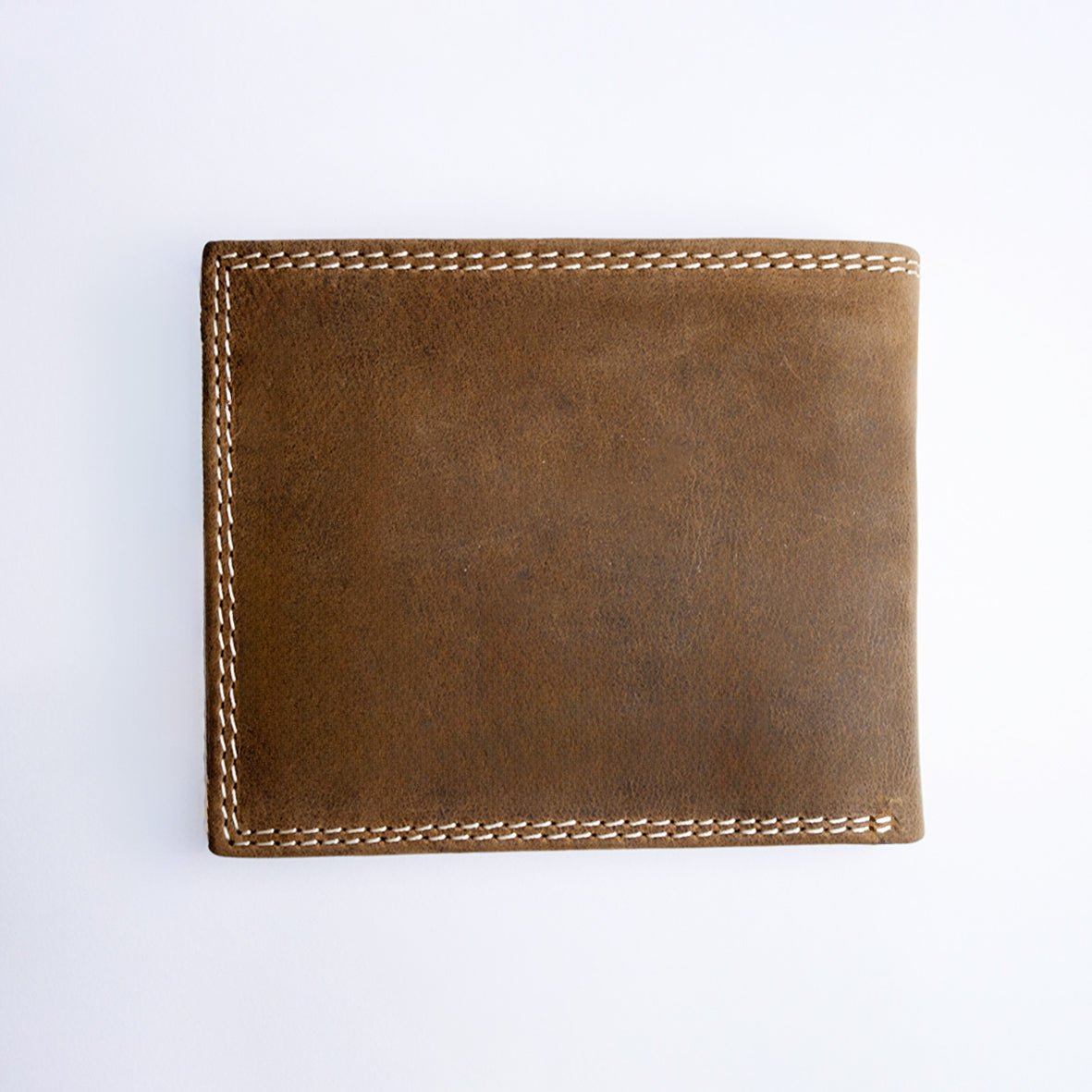 Premium Tan Leather Bifold Wallet with Double Stitching and Springbok Emboss