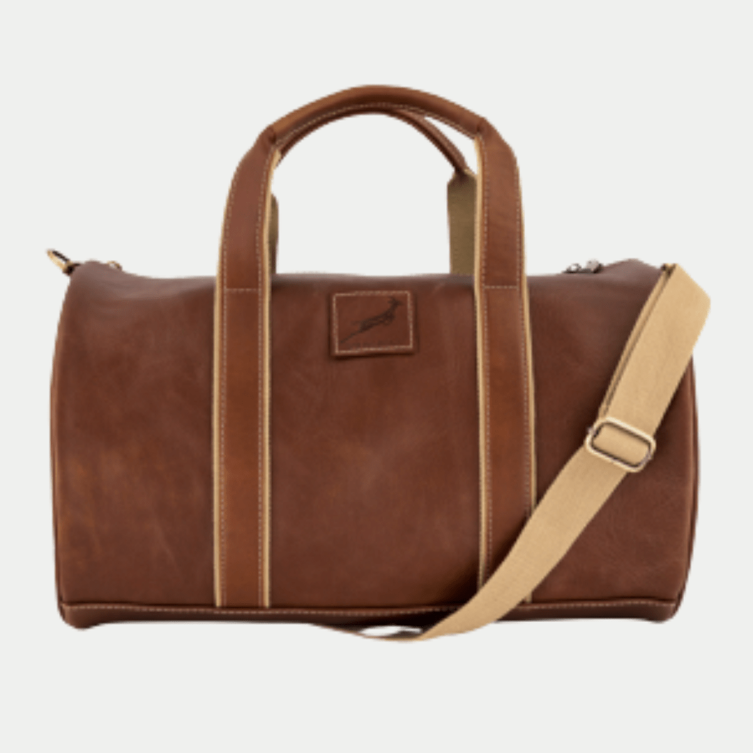 Springboks Dark Brown Golf Duffle Bag: Premium Leather-Look Travel Sports Carryall