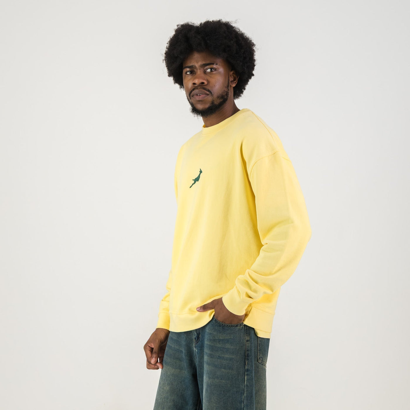 Authentic Springboks Sunshine Yellow Crewneck Sweatshirt Soft French Terry Embroidered Logo