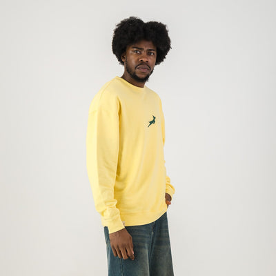 Authentic Springboks Sunshine Yellow Crewneck Sweatshirt Soft French Terry Embroidered Logo