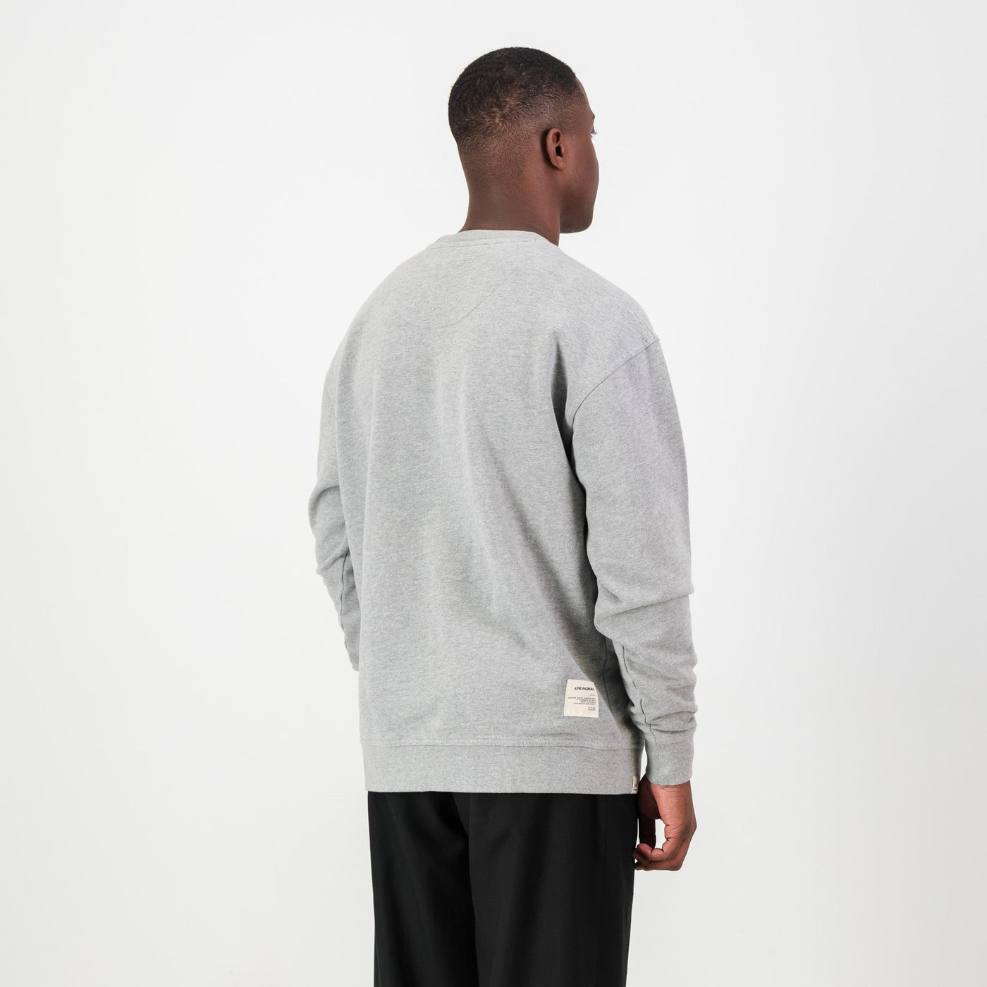 Premium Springboks HS Small Logo Light Grey Melange Crew Sweatshirt