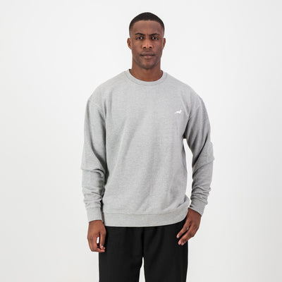 Premium Springboks HS Small Logo Light Grey Melange Crew Sweatshirt