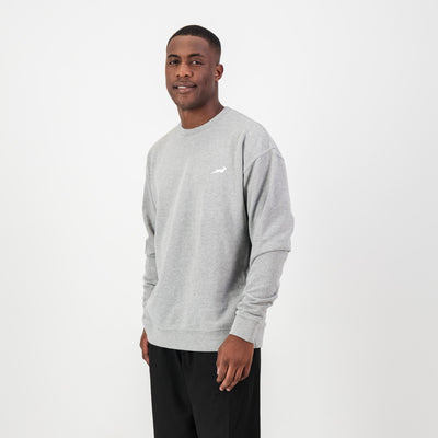 Premium Springboks HS Small Logo Light Grey Melange Crew Sweatshirt