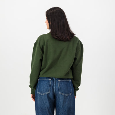 Springboks Rugby Military Olive Crewneck Sweatshirt - Ultra-Soft French Terry Embroidered Logo