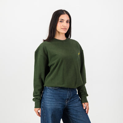 Springboks Rugby Military Olive Crewneck Sweatshirt - Ultra-Soft French Terry Embroidered Logo