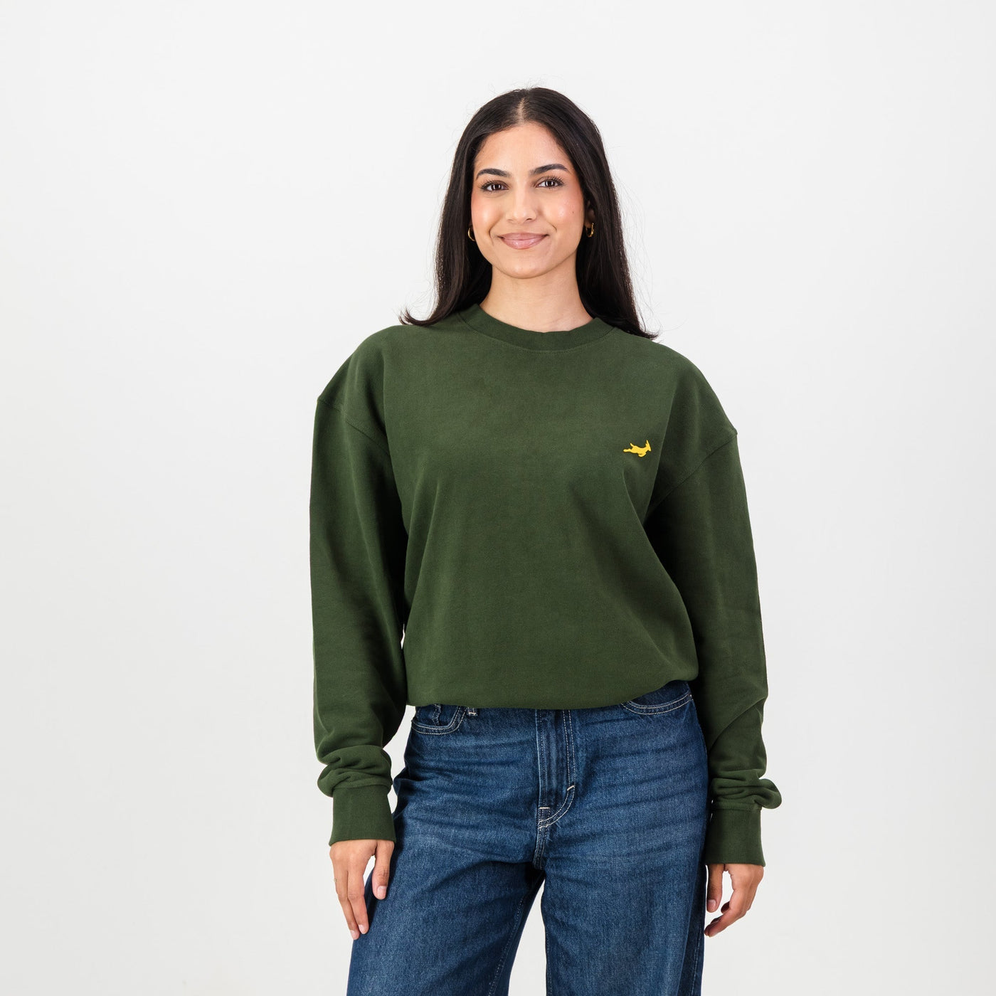 Springboks Rugby Military Olive Crewneck Sweatshirt - Ultra-Soft French Terry Embroidered Logo